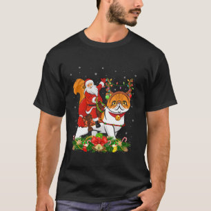 Weihnachten Dekoration Lichter Funny Santa Riding T-Shirt