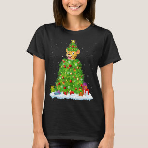 Weihnachten Dekorationen Lichter Santa Cheetah Wei T-Shirt
