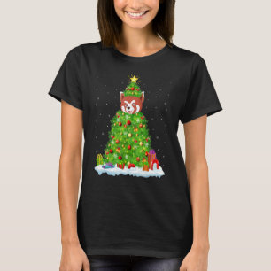 Weihnachten Dekorationen Lichter Santa Red Panda W T-Shirt