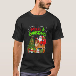 Weihnachten Dekorationen Lichter Santa Riding Coll T-Shirt