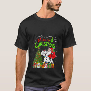 Weihnachten Dekorationen Lichter Santa Riding Dalm T-Shirt