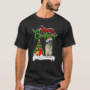Weihnachten Dekorationen Santa English Mastiff Dog T-Shirt