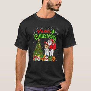 Weihnachten Dekorationen Santa Riding Fox Terrier T-Shirt
