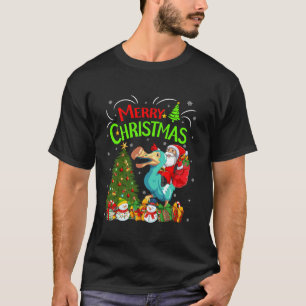 Weihnachten Dekorationen Tree Lights Santa Riding T-Shirt