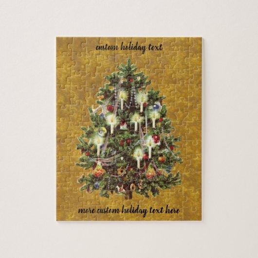 Weihnachten, dekorierter Viktorianischer Baum Puzzle (Vertikal)