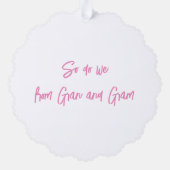 Weihnachten denkt ... Rosa Buchstaben Ornament Karte (Rückseite)