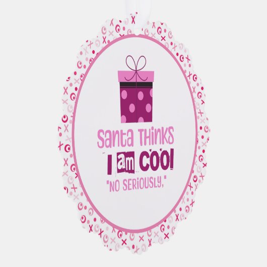 Weihnachten denkt ... Rosa Buchstaben Ornament Karte (Rechts)