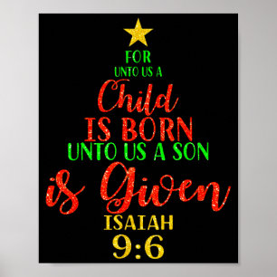 Weihnachten, denn uns ein Kind geboren ist Xmas Ch Poster