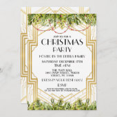 Weihnachten der 20er Jahre Einladung Art Deco Gats (Vorne/Hinten)