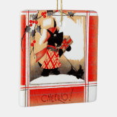 Weihnachten der 30er Jahre sagt Scottie dog "Cheer Keramikornament (Rechts)