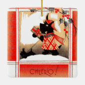 Weihnachten der 30er Jahre sagt Scottie dog "Cheer Keramikornament (Rückseite)