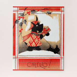 Weihnachten der 30er Jahre sagt Scottie dog "Cheer Puzzle