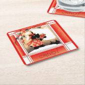 Weihnachten der 30er Jahre sagt Scottie dog "Cheer Rechteckiger Pappuntersetzer (angewinkelt)