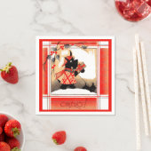 Weihnachten der 30er Jahre sagt Scottie dog "Cheer Serviette (Beispiel)