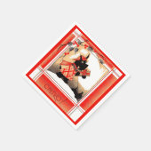 Weihnachten der 30er Jahre sagt Scottie dog "Cheer Serviette (Ecke)