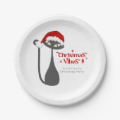 Weihnachten der 50er Jahre Atomic Cat Personalisie Pappteller (Vorderseite)