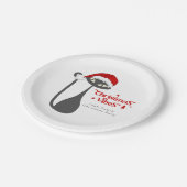 Weihnachten der 50er Jahre Atomic Cat Personalisie Pappteller (Schrägansicht)