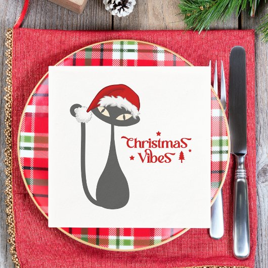 Weihnachten der 50er Jahre Atomic Cat Serviette