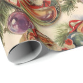 Weihnachten der 50er Jahre Geschenkpapier (Rolleneckpunkt)