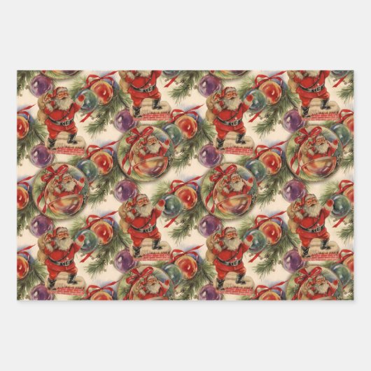 Weihnachten der 50er Jahre Geschenkpapier Set (Vorderseite 3)