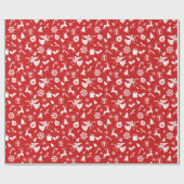 Weihnachten der 50er Jahre in den Farben Rot und W Geschenkpapier (Flach)