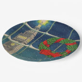 Weihnachten der 50er Jahre in der Stadt Pappteller (Schrägansicht)