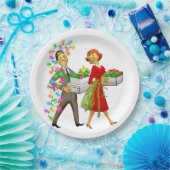Weihnachten der 50er Jahre Pappteller (Party)
