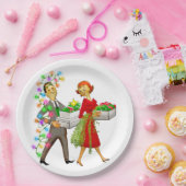 Weihnachten der 50er Jahre Pappteller (Party)