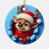 Weihnachten der Albernen Rentiere Keramik Ornament (Vorne)