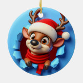 Weihnachten der Albernen Rentiere Keramik Ornament (Hinten)