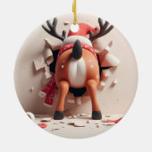 Weihnachten der Albernen Rentiere Keramik Ornament (Hinten)