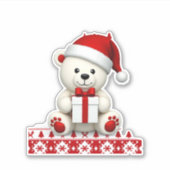 Weihnachten der Bären Aufkleber (Vorderseite)