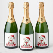 Weihnachten der Bären Schaumweinetikett (Flaschen)