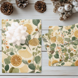 Weihnachten der botanischen Zitrusfrüchte Geschenkpapier Set