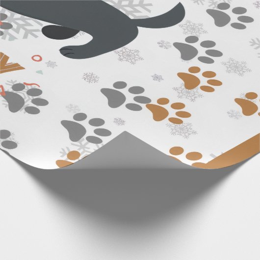 Weihnachten der Dackel Geschenkpapier (Ecke)