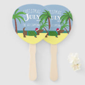 Weihnachten der Dackel im Juli Party Fächer (Vorne und Hinten)