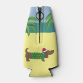 Weihnachten der Dackel im Juli Party Flaschenkühler (Rückseite)