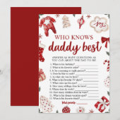 Weihnachten, der Daddy Best Baby Shower Game kennt Einladung (Vorne/Hinten)