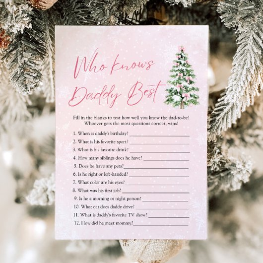 Weihnachten, der Daddy Best Baby Shower Game kennt Einladung