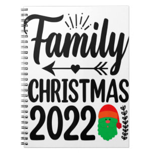Weihnachten der Familie 2022 Matching Squad Santa Notizblock