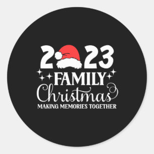 Weihnachten der Familie 2023 Matching Squad Santa Runder Aufkleber