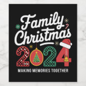 Weihnachten der Familie 2024 Matching Outfit Xmas Weinetikett (Einzelnes Label)
