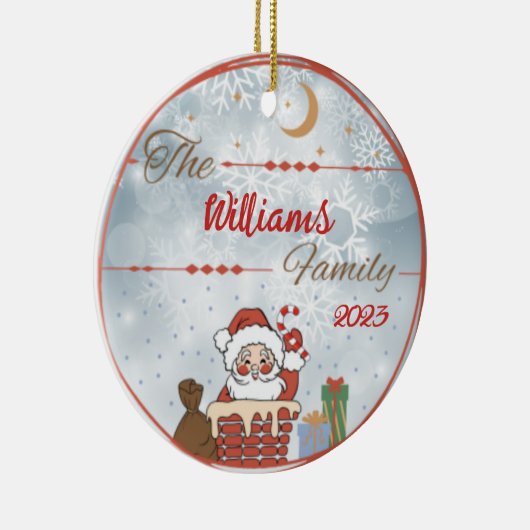 Weihnachten der Familie - den Schornstein runter Keramik Ornament (Rechts)