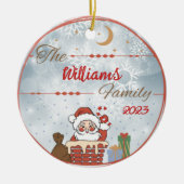Weihnachten der Familie - den Schornstein runter Keramik Ornament (Vorne)