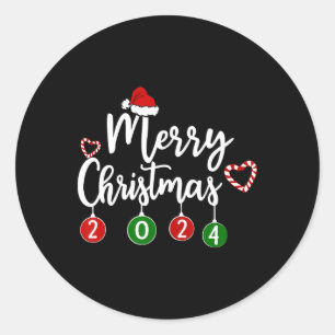 Weihnachten der Familie Matching Weihnachten Pjs M Runder Aufkleber