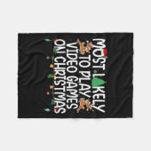 Weihnachten der Familie spielen am ehesten Videosp Fleecedecke (Vorderseite (Horizontal))