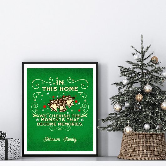 Weihnachten der Familie Zeichen "Cherish the Momen Poster