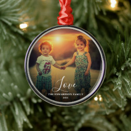 Weihnachten der Familiennamen Foto Liebe Ornament Aus Metall