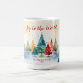 Weihnachten der Freude an den farbenfrohen Bäumen Kaffeetasse (Mittel)