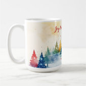 Weihnachten der Freude an den farbenfrohen Bäumen Kaffeetasse (Links)